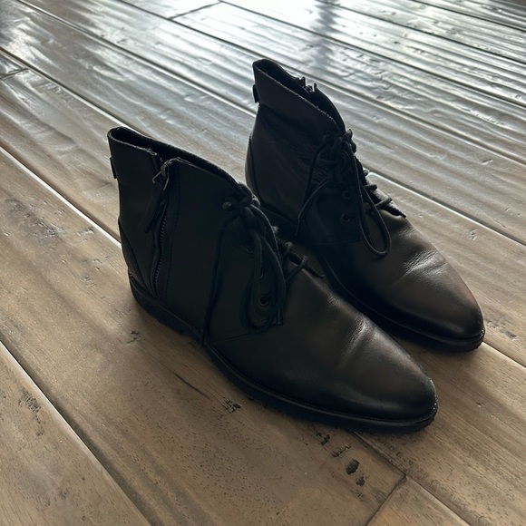 Kooples black leather boots lace up zip up sz 40 - Picture 2 of 9